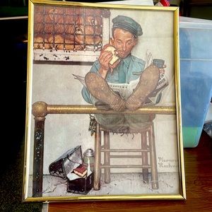 Norman Rockwell print “Lunch Time” Framed